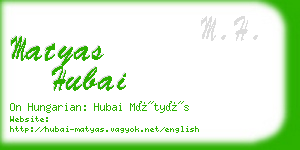 matyas hubai business card